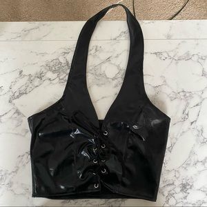 Faux Leather halter top